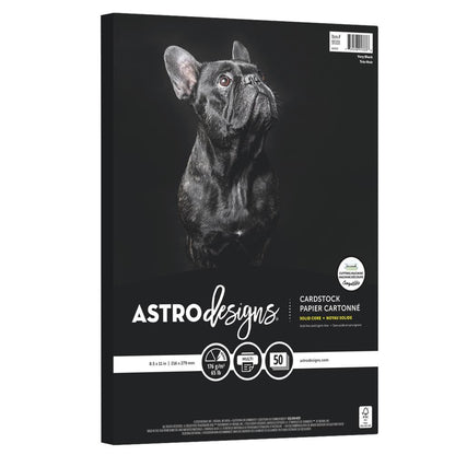 Neenah Astrodesigns 65lb Cardstock 8.5"x11" 50/pkg - Very Black - Honey Bee Stamps
