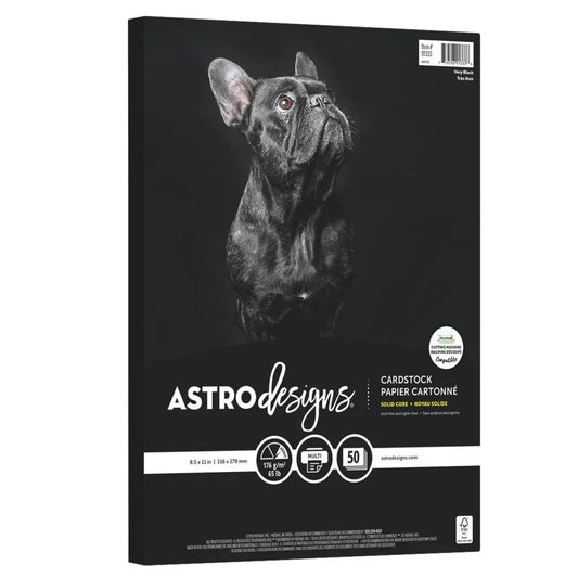 Neenah Astrodesigns 65lb Cardstock 8.5"x11" 50/pkg - Very Black - Honey Bee Stamps