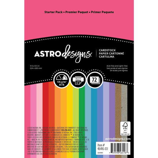 Neenah Astrodesigns Cardstock Pack 4.5"x6.5" - 72/Pkg - Honey Bee Stamps