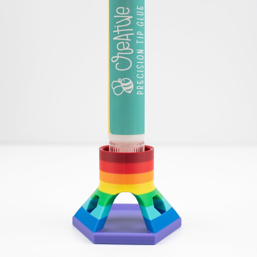 NEW! Rainbow Hexagon Glue Holder Stand Exclusively For Honey Bee! - Honey Bee Stamps
