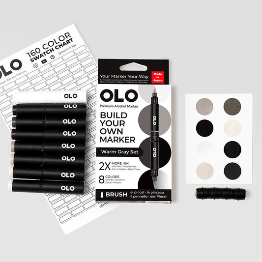 OLO 8 Color Brush Warm Gray - Honey Bee Stamps