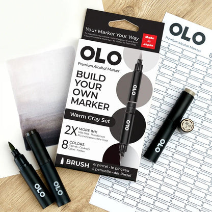 OLO 8 Color Brush Warm Gray - Honey Bee Stamps