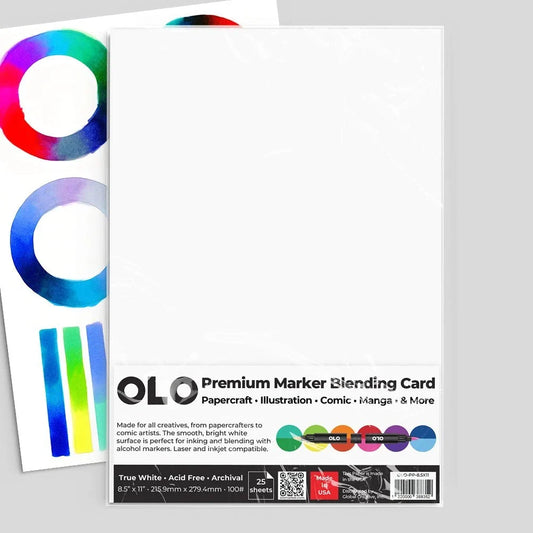 OLO Premium Marker Blending Card - 25 Sheets 8.5"x 11" - Honey Bee Stamps