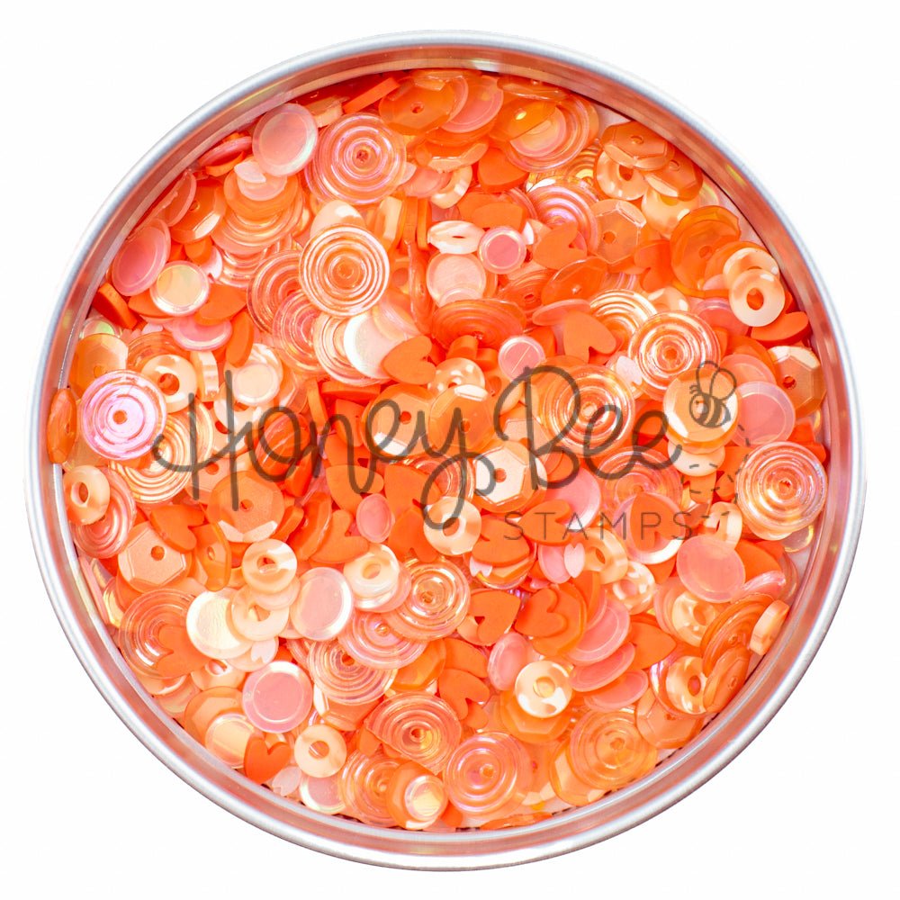 Orange Blossom - Sequin and Clay Hearts Mix - Honey Bee Stamps