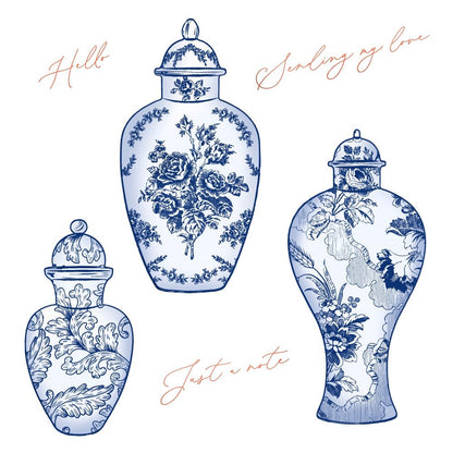 Ornate Ginger Jar - 4x5 Rubber Cling Stamp Set - Honey Bee Stamps
