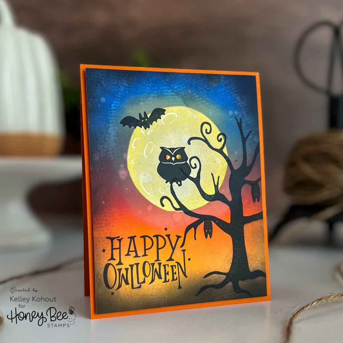 Owlloween - 6x8 Photopolymer Stamp Set - Honey Bee Stamps