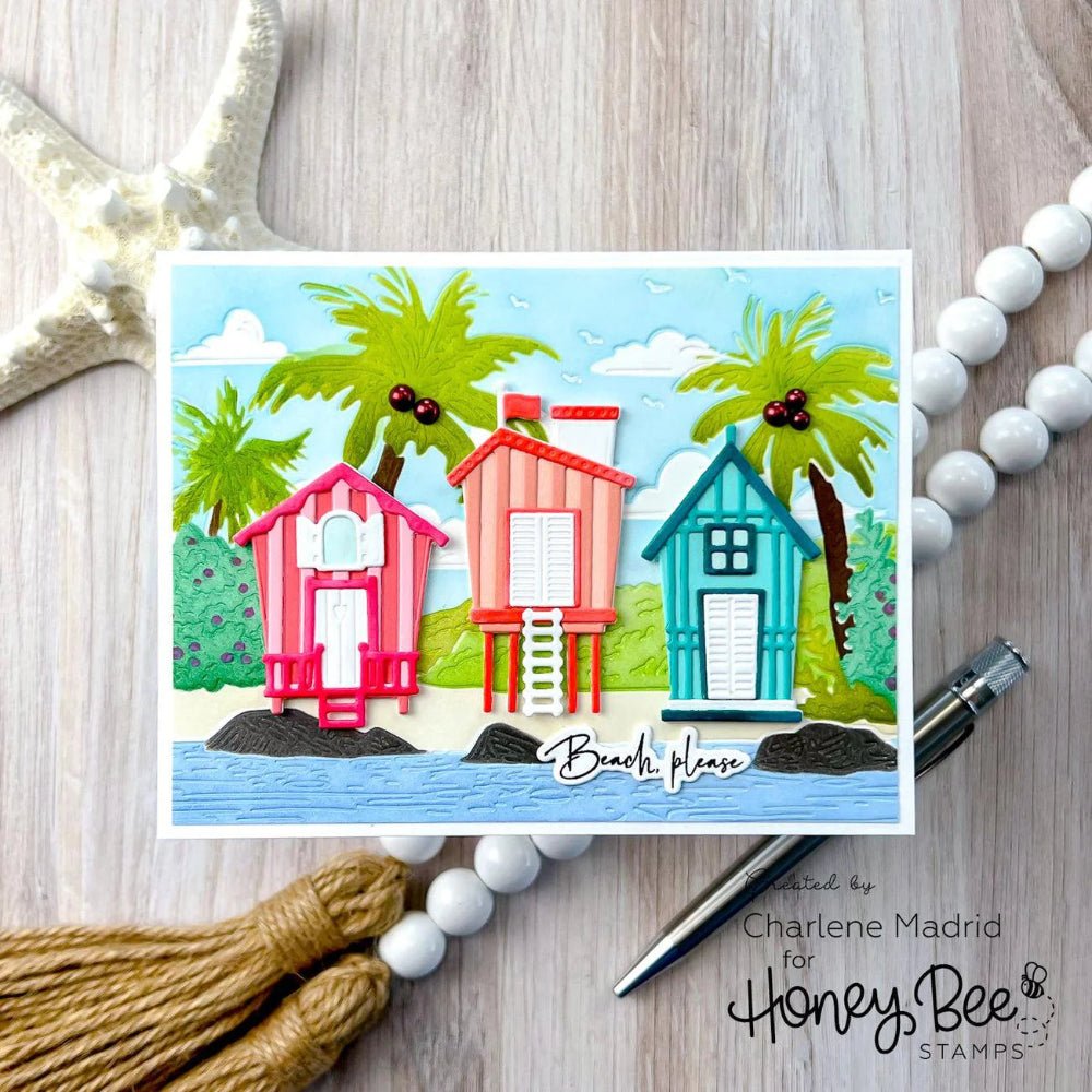 Palm Beach - Set of 6 - 6"x6" Coordinating Stencils - Honey Bee Stamps