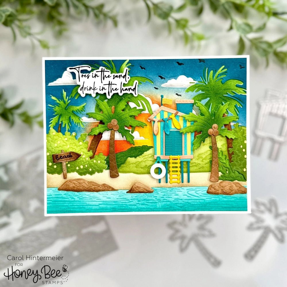 Palm Beach - Set of 6 - 6"x6" Coordinating Stencils - Honey Bee Stamps