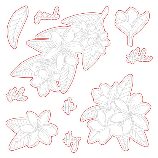 Paradise Plumerias - Honey Cuts - Coordinating Dies - Honey Bee Stamps