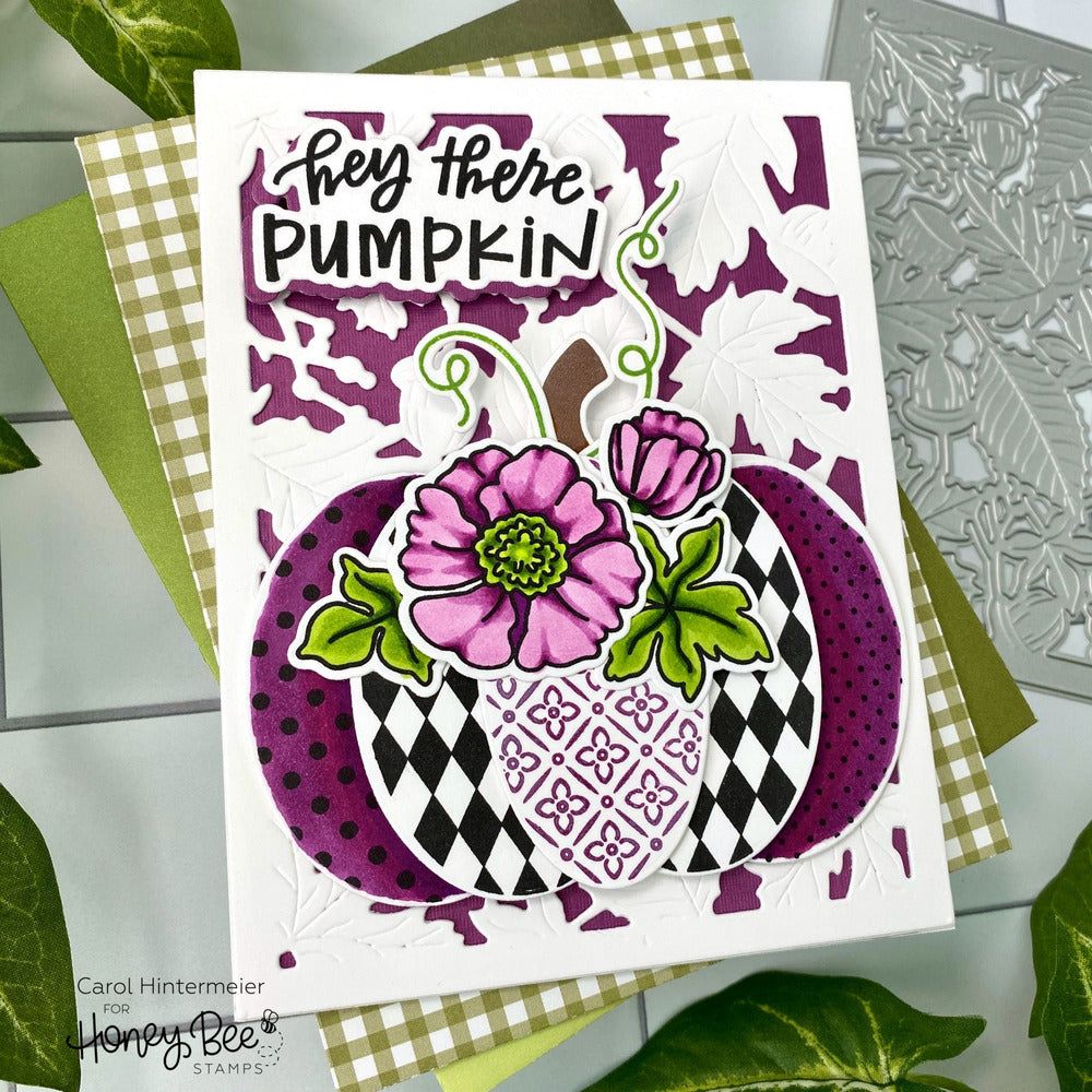 Patchwork Pumpkin - Set of 2 - 6x6" Coordinating Stencils - Honey Bee Stamps