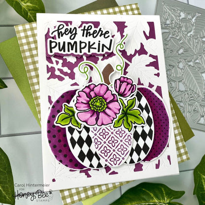 Patchwork Pumpkin - Set of 2 - 6x6" Coordinating Stencils - Honey Bee Stamps