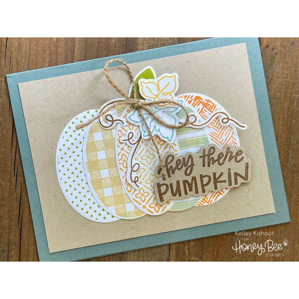 Patchwork Pumpkin - Set of 2 - 6x6" Coordinating Stencils - Honey Bee Stamps