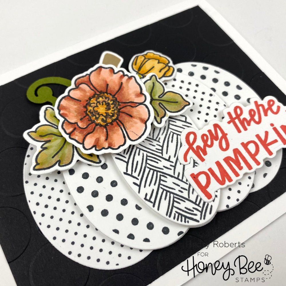 Patchwork Pumpkin - Set of 2 - 6x6" Coordinating Stencils - Honey Bee Stamps