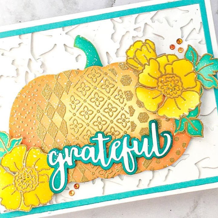 Patchwork Pumpkin - Set of 2 - 6x6" Coordinating Stencils - Honey Bee Stamps