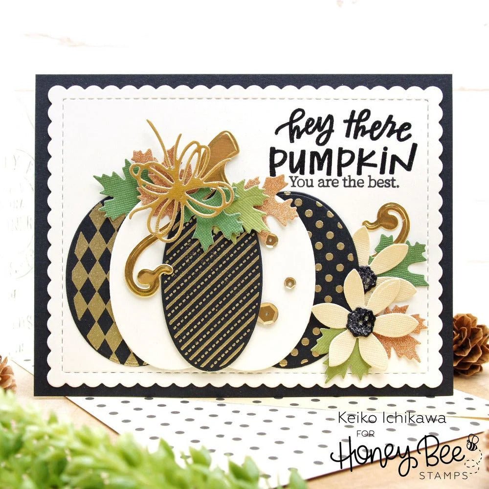 Patchwork Pumpkin - Set of 2 - 6x6" Coordinating Stencils - Honey Bee Stamps