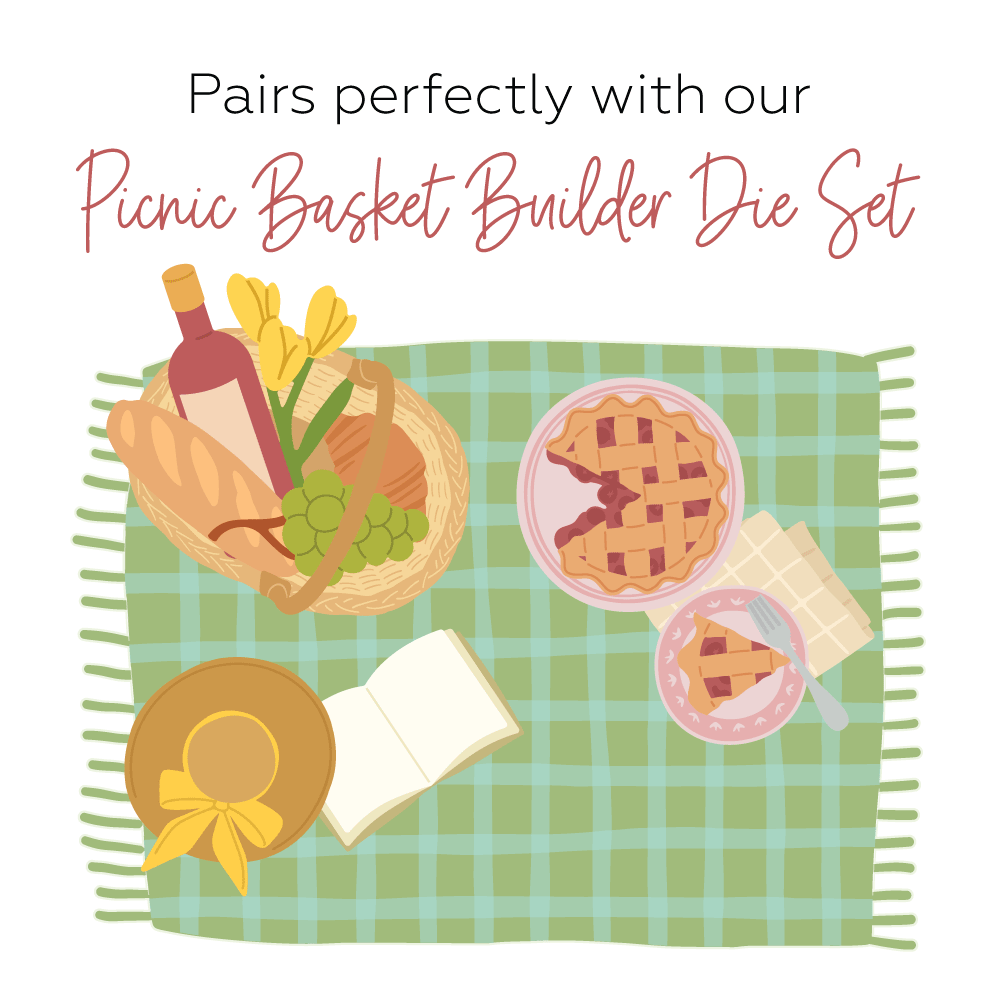 Picnic Blanket Builder - 6"x6" Stencil Set of 2 Coordinating Stencils - Honey Bee Stamps