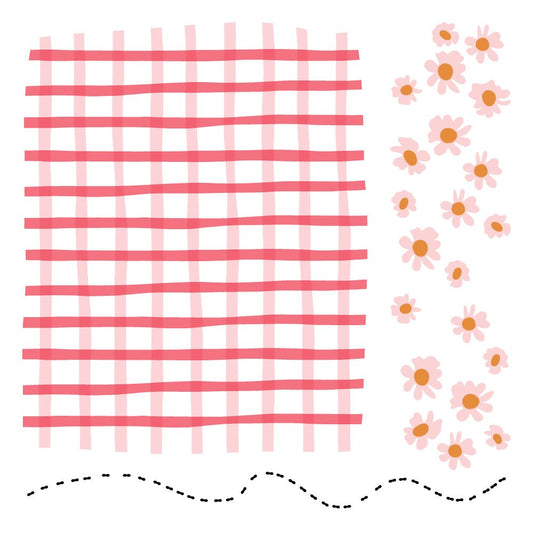 Picnic Blanket Builder - 6"x6" Stencil Set of 2 Coordinating Stencils - Honey Bee Stamps