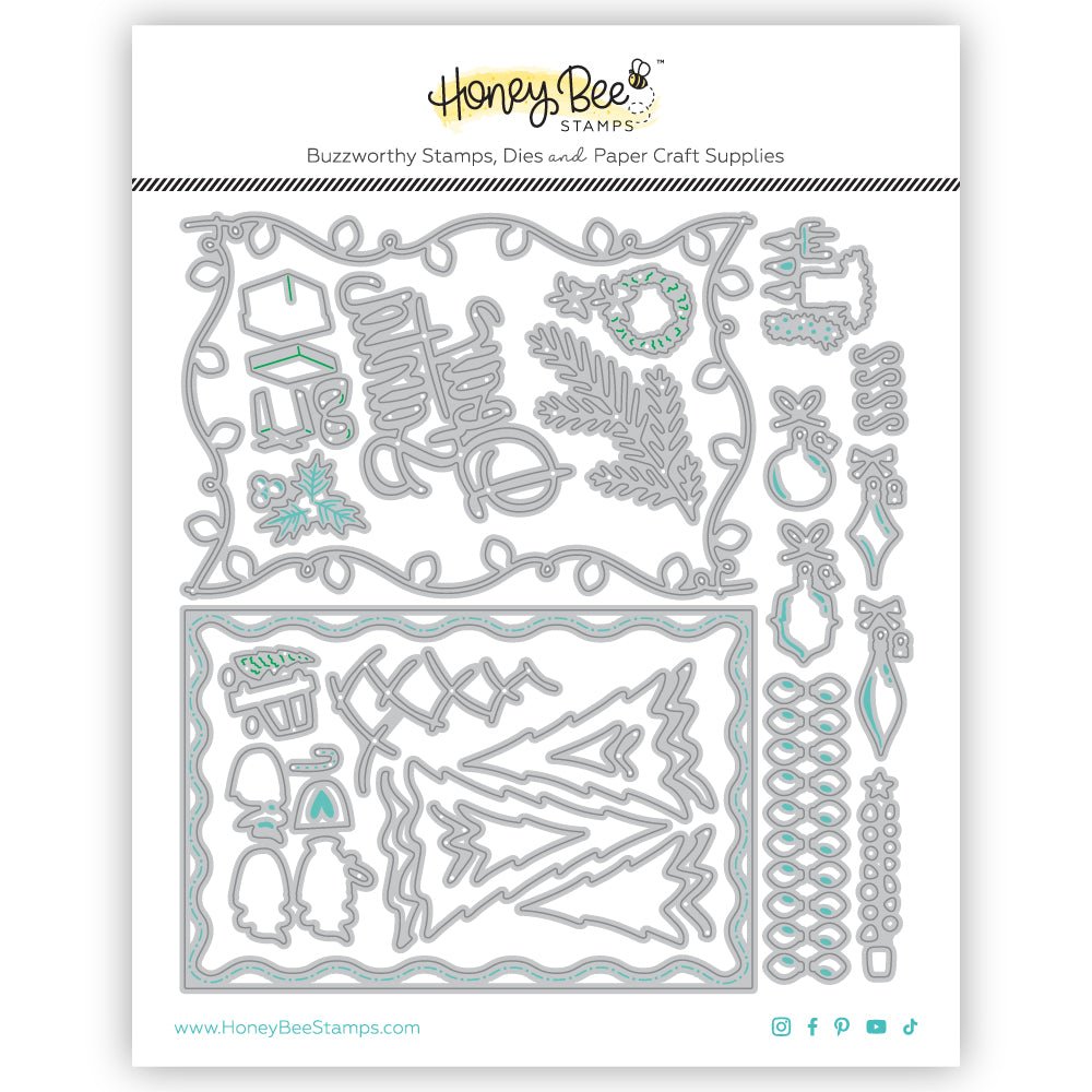 Postcard - Holiday Add - On - Honey Cuts - Stand - Alone Dies - Honey Bee Stamps