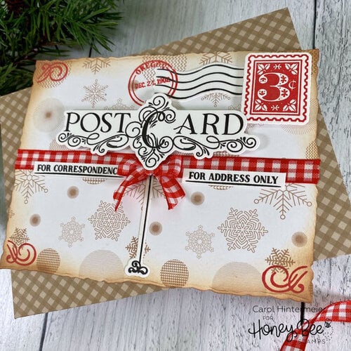 Postmarked: Holiday - 6x8 Rubber Cling Stamp Set - Honey Bee Stamps