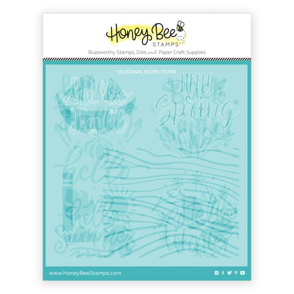 Seasonal Signs - Set of 3 - 6"x6" Coordinating Stencils - Honey Bee Stamps