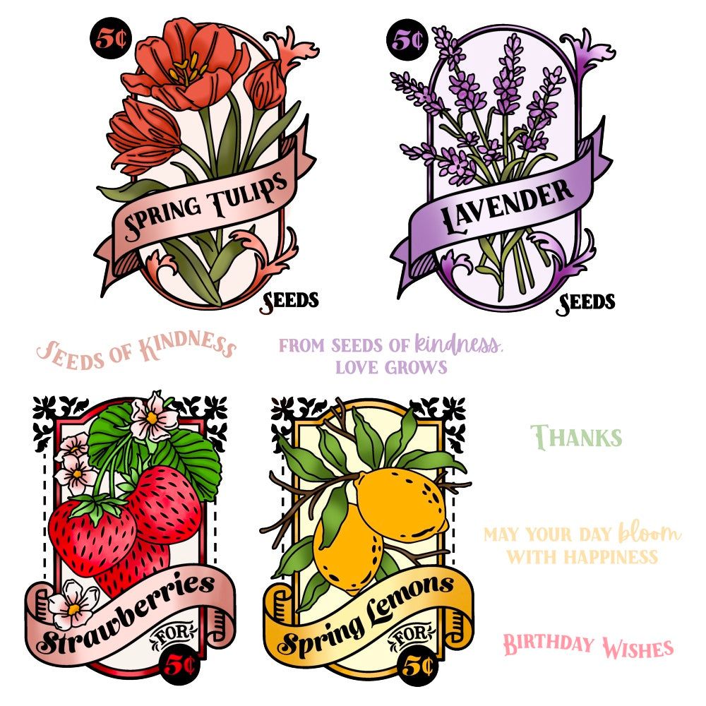 Seeds Of Kindness - 6x8 Photopolymer Stamp Set - Honey Bee Stamps
