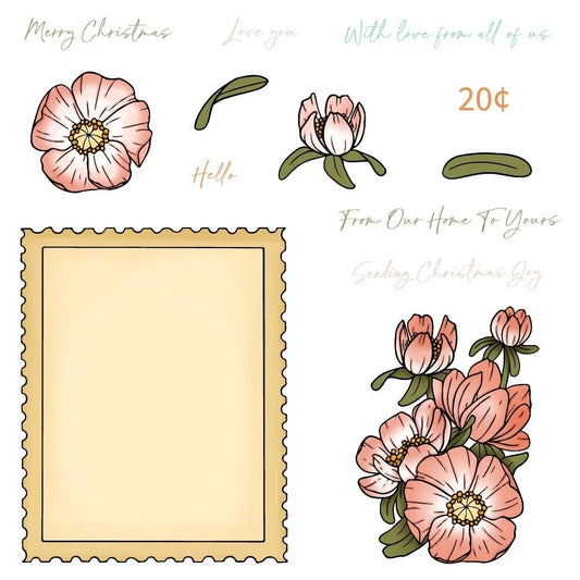 Sending Christmas Joy - 6x8 Photopolymer Stamp Set - Honey Bee Stamps