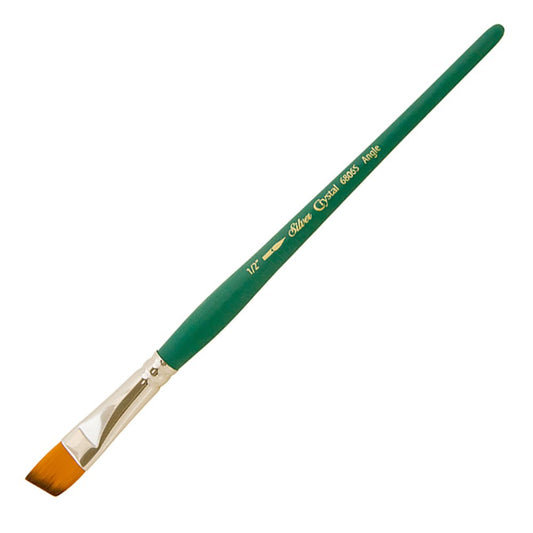 SilverBrush™ Crystal™ Brush Angle 1/2 Inch - Crystal Golden Taklon Paint Brush for Water - Based Media - Honey Bee Stamps