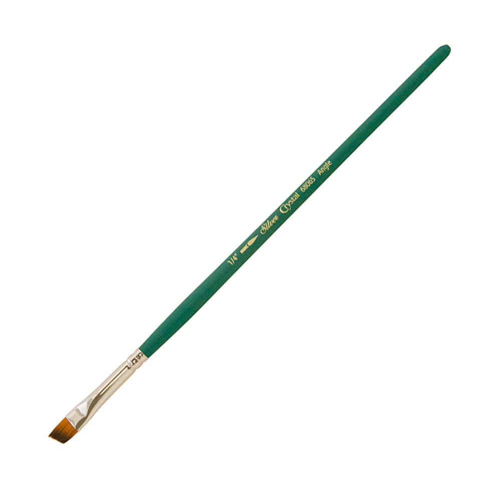 SilverBrush™ Crystal™ Brush Angle 1/4 Inch - Crystal Golden Taklon Paint Brush for Water - Based Media - Honey Bee Stamps