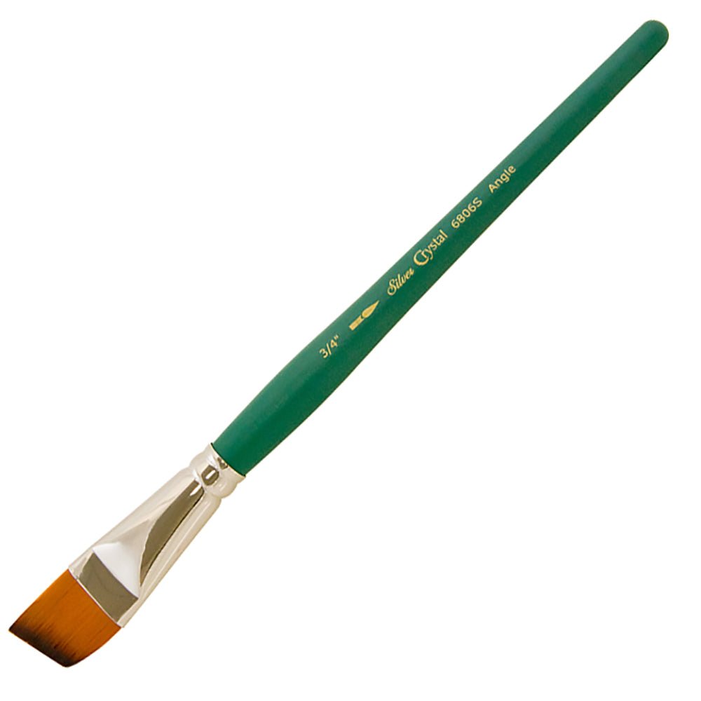 SilverBrush™ Crystal™ Brush Angle 3/4 Inch - Crystal Golden Taklon Paint Brush for Water - Based Media - Honey Bee Stamps