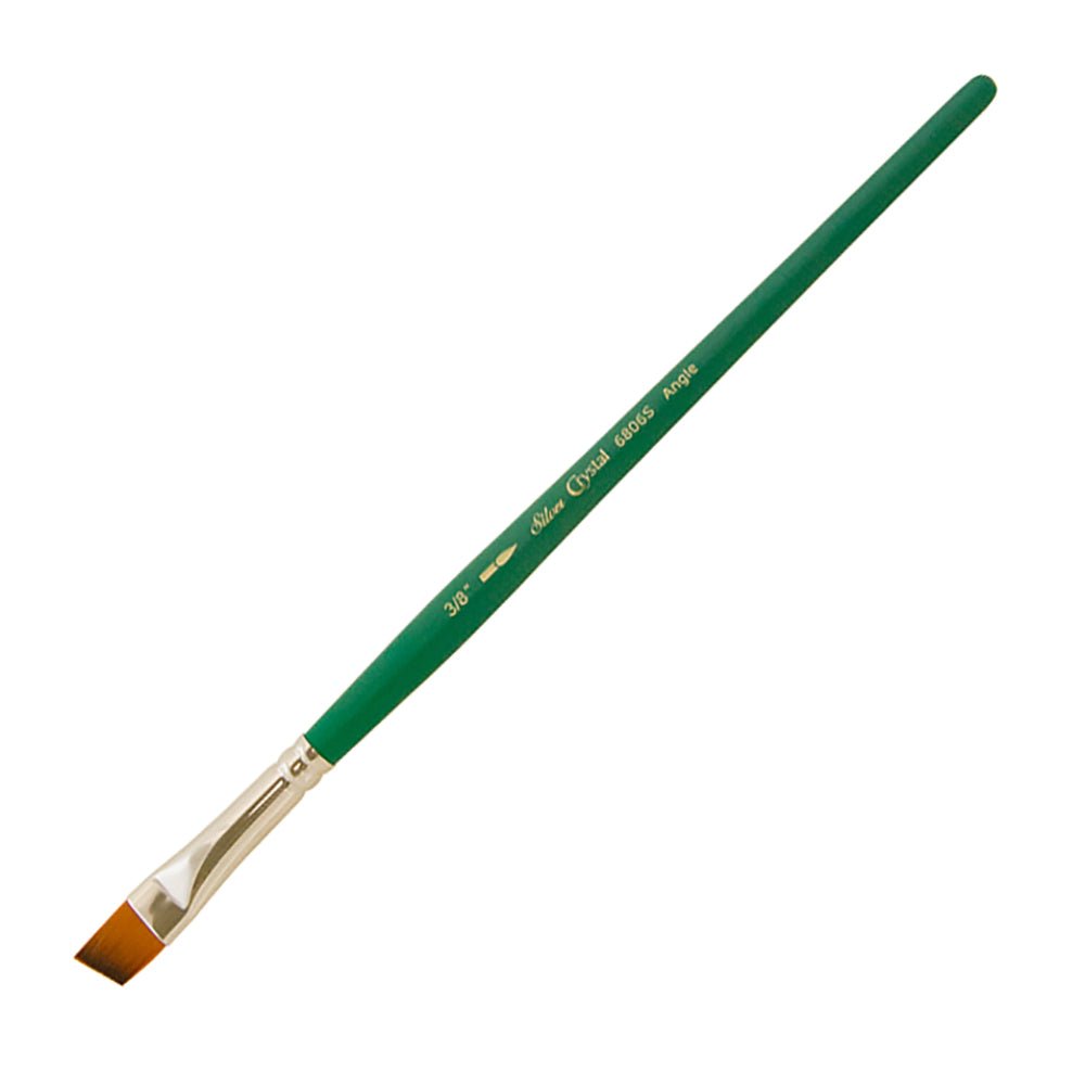 SilverBrush™ Crystal™ Brush Angle 3/8 Inch - Crystal Golden Taklon Paint Brush for Water - Based Media - Honey Bee Stamps