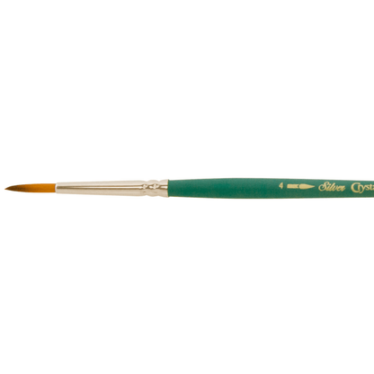 SilverBrush™ Crystal™ Brush Round Size 4 - Crystal Golden Taklon Paint Brush for Water - Based Media - Honey Bee Stamps