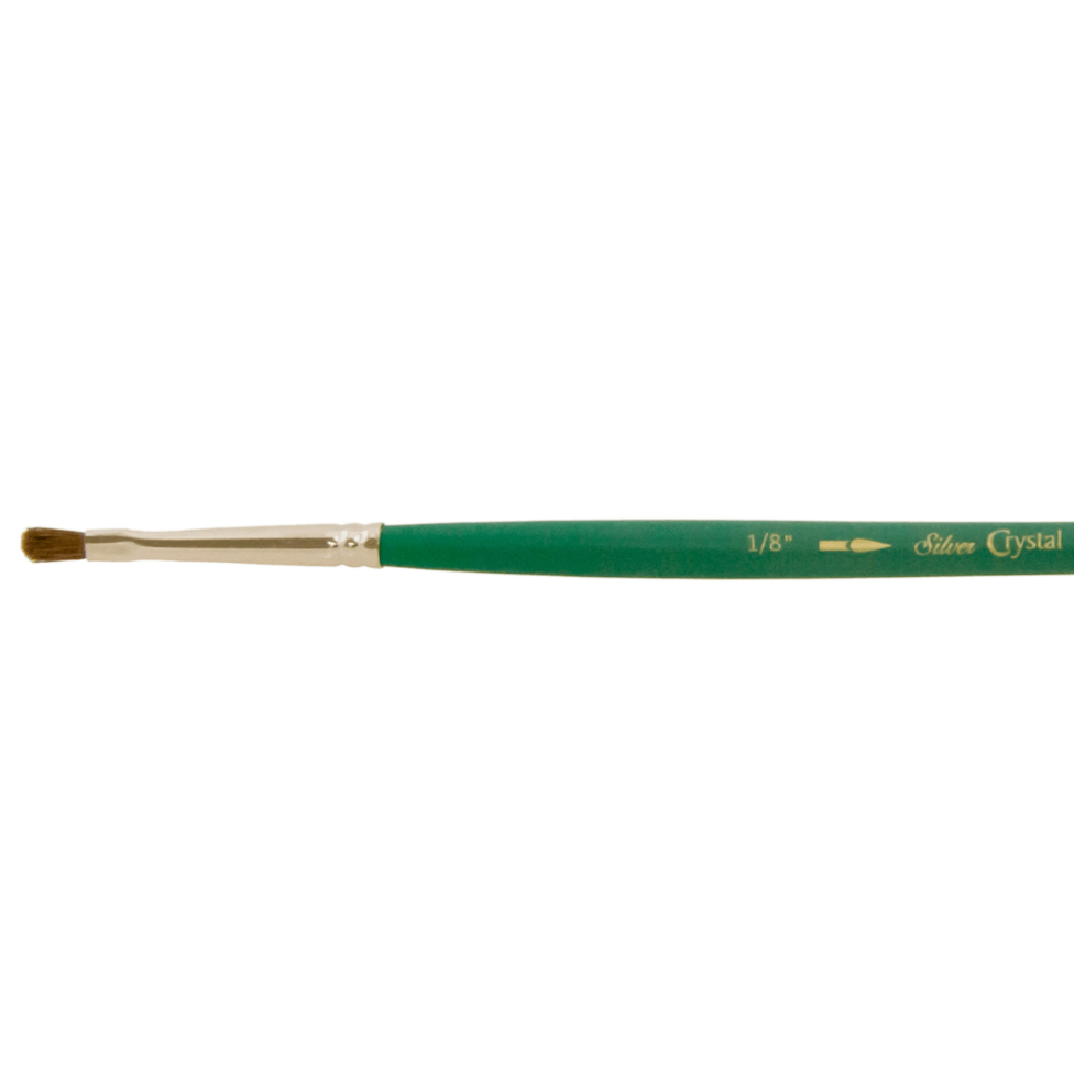 SilverBrush™ Crystal™ Mini Oval Mop Brush Size 1/8 Inch - Crystal Golden Taklon Paint Brush for Water - Based Media - Honey Bee Stamps