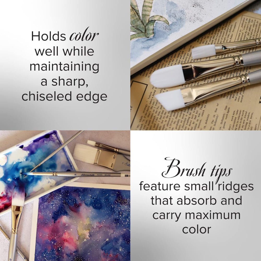 Silverwhite® Short Handle Foundation Watercolor Edgewater Wash 2" - Honey Bee Stamps