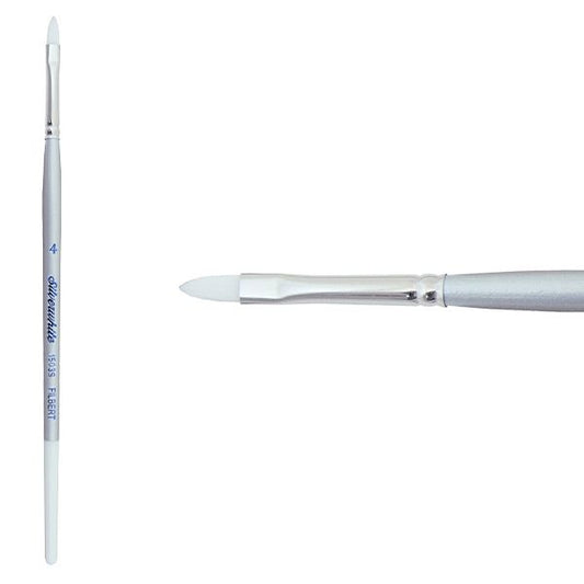 Silverwhite® Short Handle Foundation Watercolor Filbert Brush Size 4 - Honey Bee Stamps