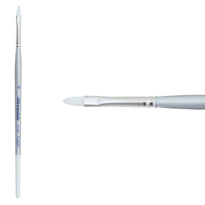 Silverwhite® Short Handle Foundation Watercolor Filbert Brush Size 4 - Honey Bee Stamps