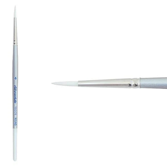 Silverwhite® Short Handle Foundation Watercolor Round Paint Brush 4 SilverBrush - Honey Bee Stamps