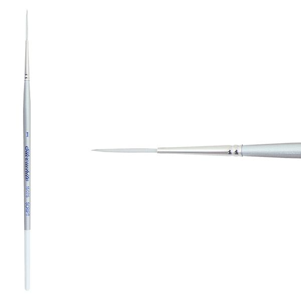 Silverwhite® Short Handle Foundation Watercolor Round Paint Brush - Script Liner 1 SilverBrush - Honey Bee Stamps