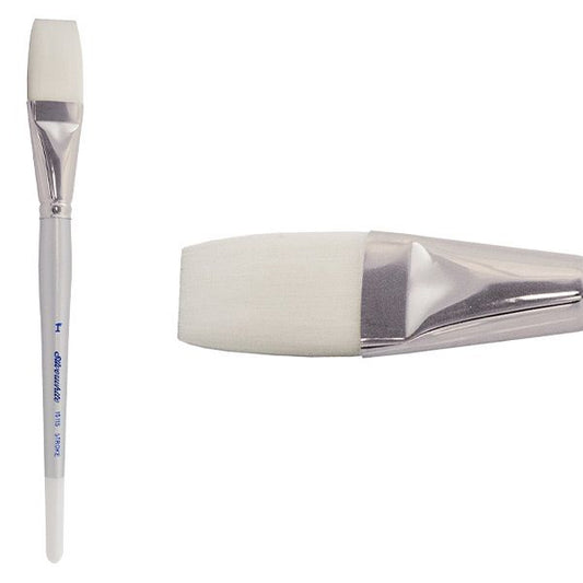 Silverwhite® Short Handle Foundation Watercolor Stroke Size 1" - Honey Bee Stamps
