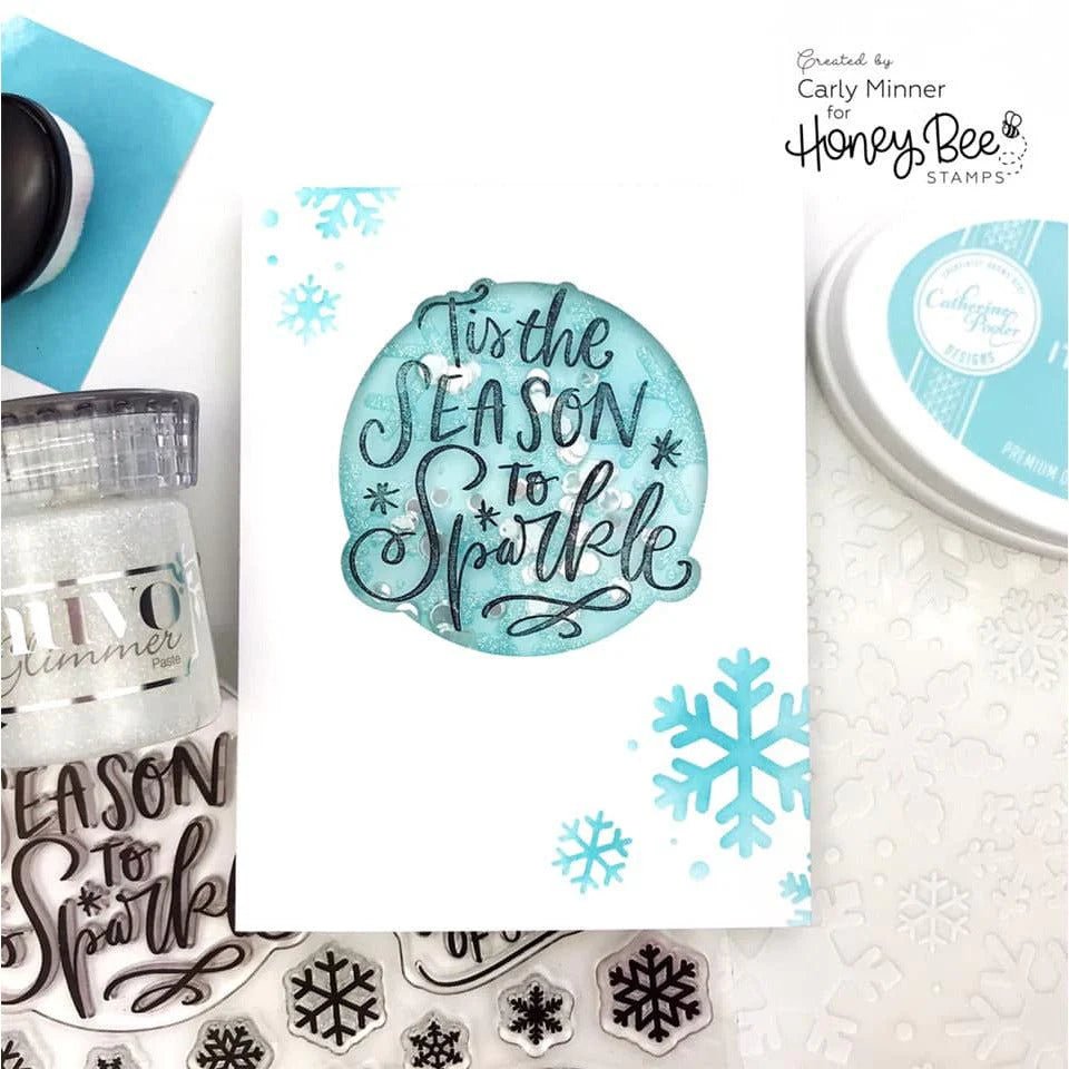 Snowflakes Background - Set of 2 - 6"x6" Layering Stencils - Honey Bee Stamps