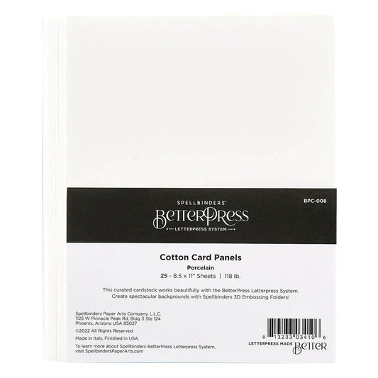 Spellbinders Better Press Letter Press System Cotton Cardstock 8.5"X11" - Porcelain - 25 Sheets - Honey Bee Stamps