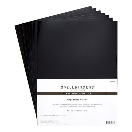 Spellbinders Onyx Mirror Metallic Treasured Cardstock 8-1/2" x 11" - 10 Pack - Honey Bee Stamps