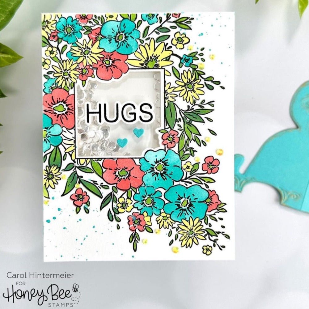 Squared Spring Florals - 6x8 Photopolymer Stamp Set - Honey Bee Stamps