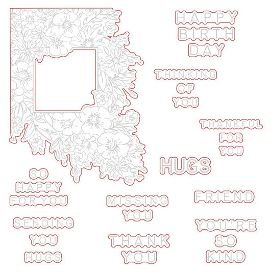 Squared Spring Florals - Honey Cuts - Coordinating Dies - Honey Bee Stamps