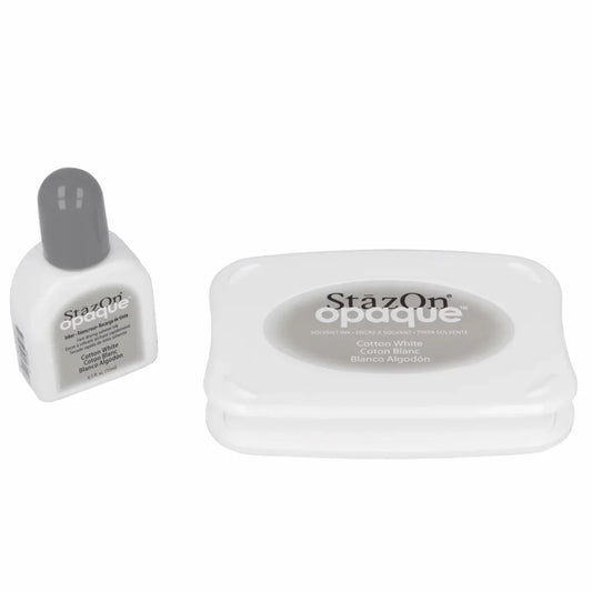 StazOn Opaque Cotton White - Permanent Solvent Ink Kit - Stamp On Any Surface - Honey Bee Stamps