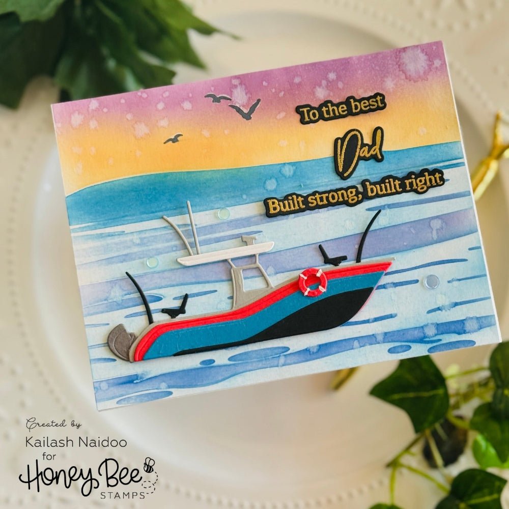 Steady Waters - 6"x6" Stencil Set of 2 Layering Background Stencils - Honey Bee Stamps
