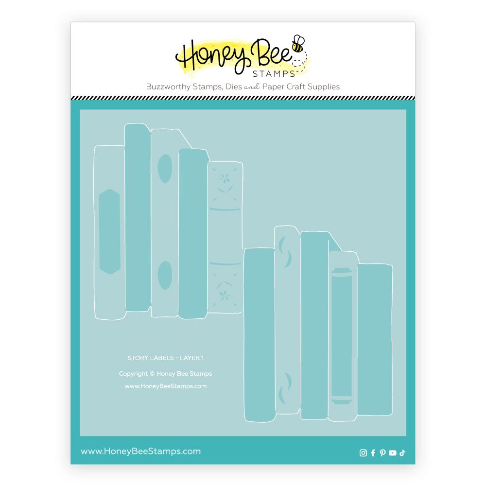 Story Labels - Set of 2 - 6"x6" Layering Stencils - Honey Bee Stamps