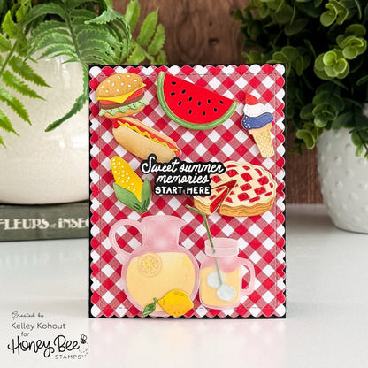 Summer Picnic Paper Pad 6x8.5 - 24 Double-Sided Sheets - Honey Bee Stamps