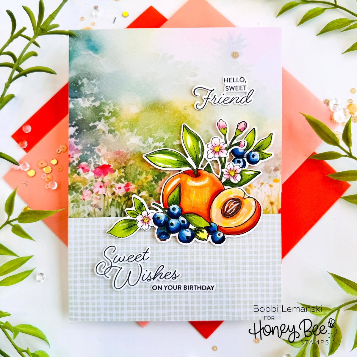 Summer Picnic Paper Pad 6x8.5 - 24 Double-Sided Sheets - Honey Bee Stamps