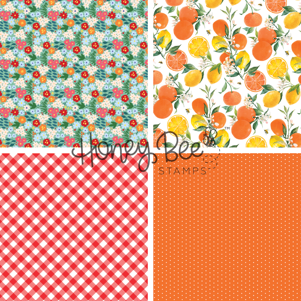 Summer Picnic Paper Pad 6x8.5 - 24 Double-Sided Sheets - Honey Bee Stamps