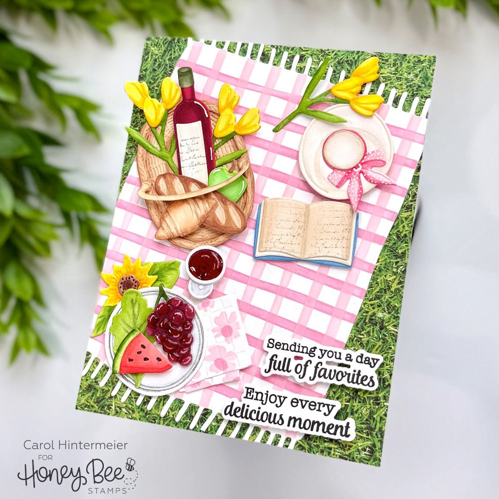 Summer Picnic Paper Pad 6x8.5 - 24 Double-Sided Sheets - Honey Bee Stamps